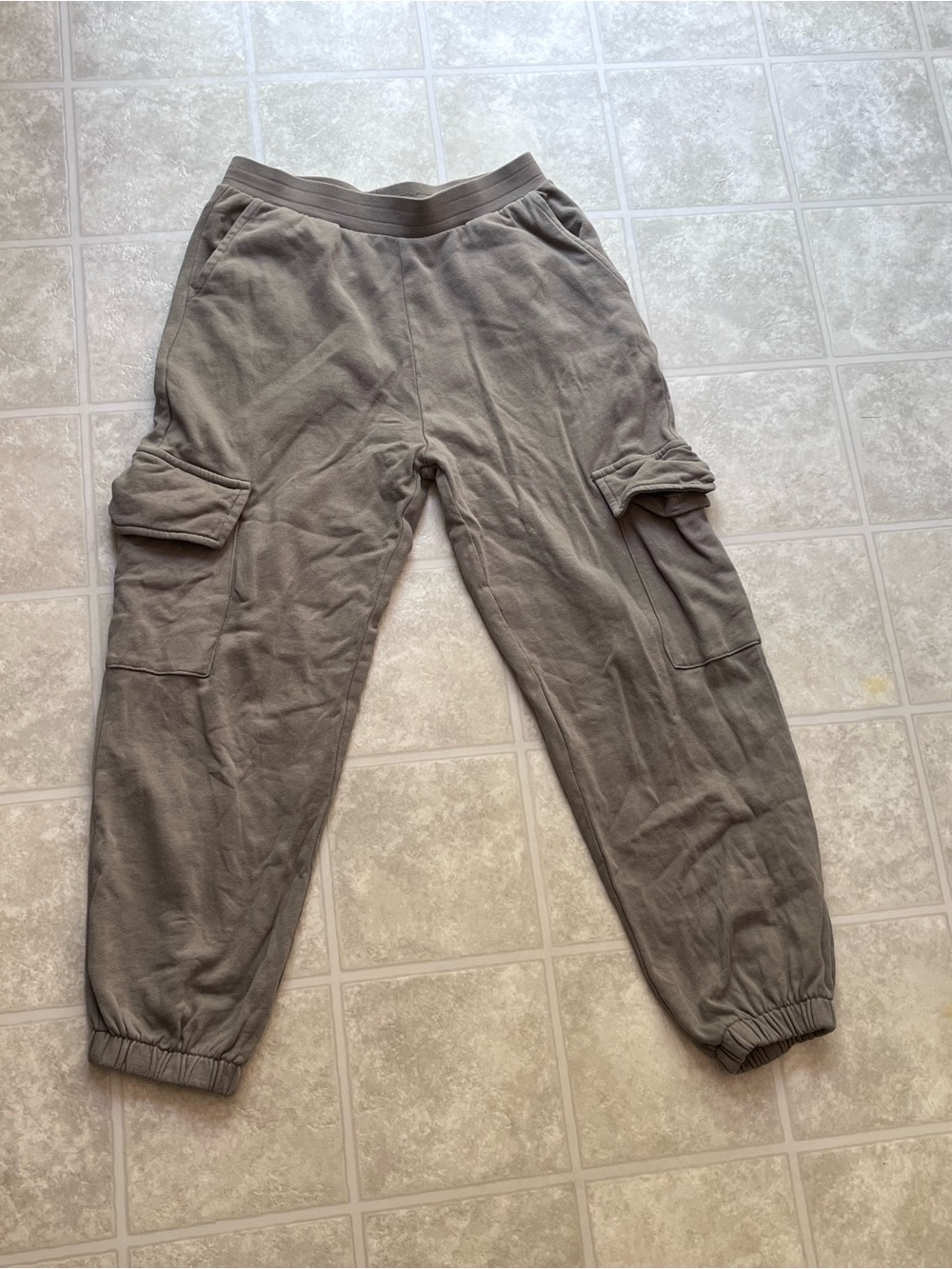 Garage Light Green Pull On Cargo Track Pants Elastic Ankles Size Small